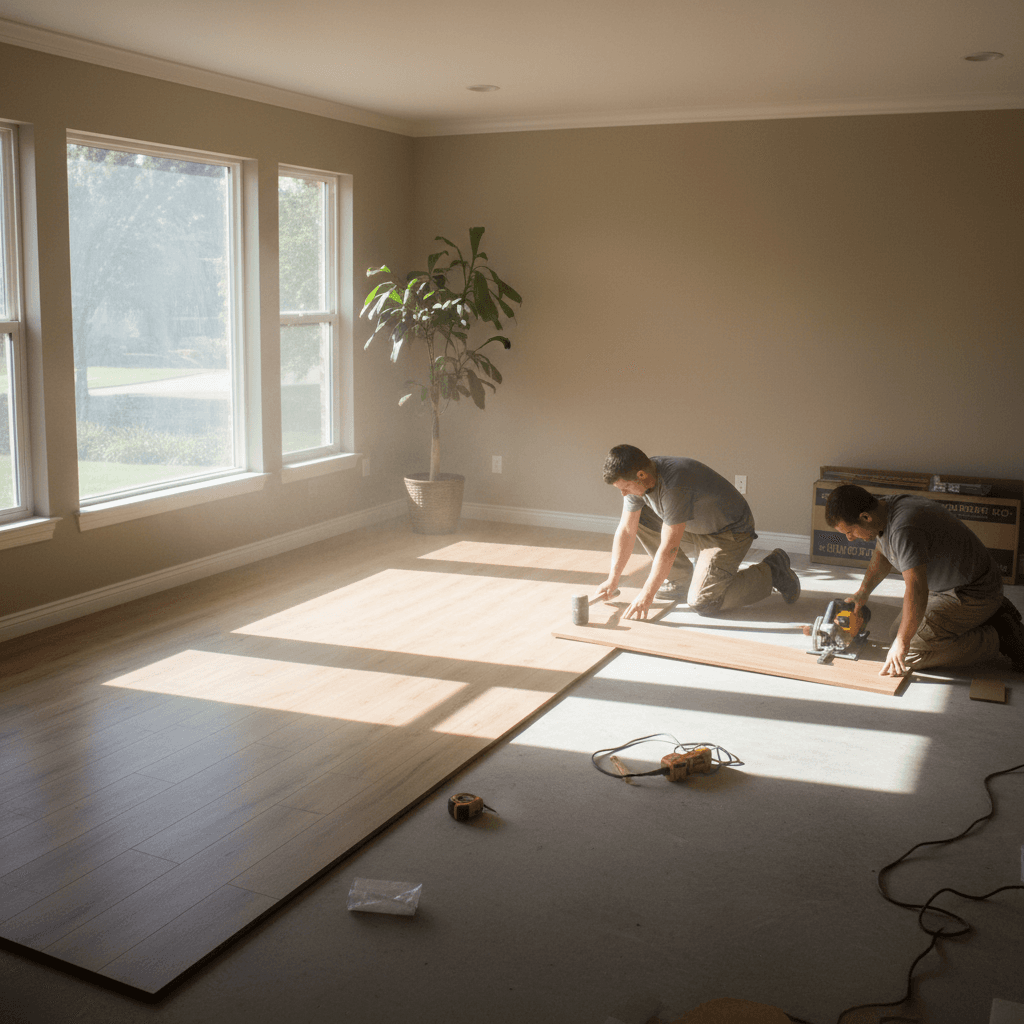 Laminate flooring installation